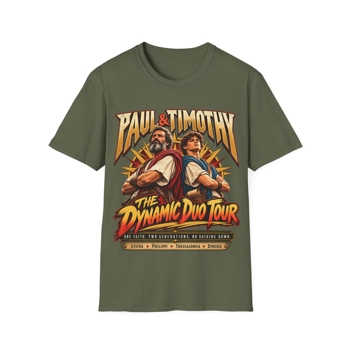 Paul and Timothy Dynamic Duo Tour T-Shirt | Christian Rock Concert Tee | Bible Inspired Graphic Shirt | Faith Gift for Men & Women