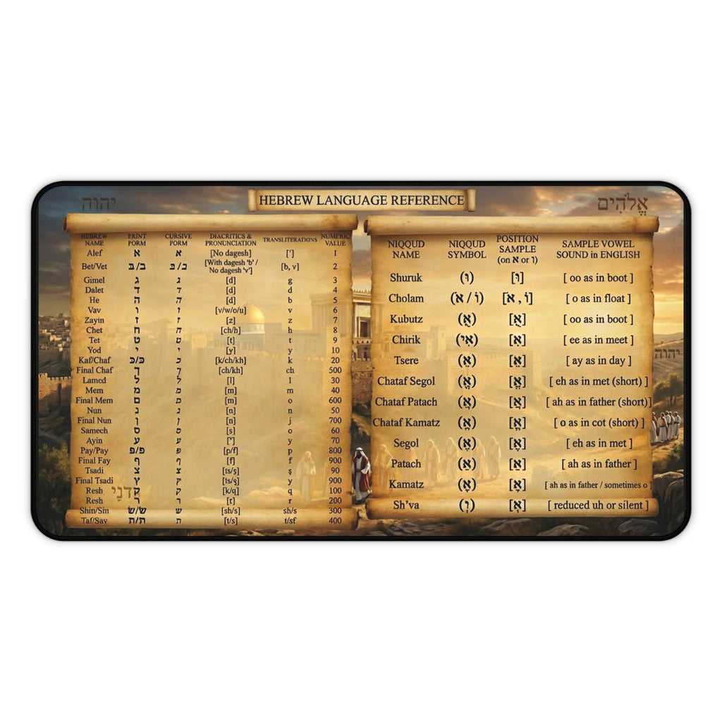 Hebrew Alphabet Desk Mat