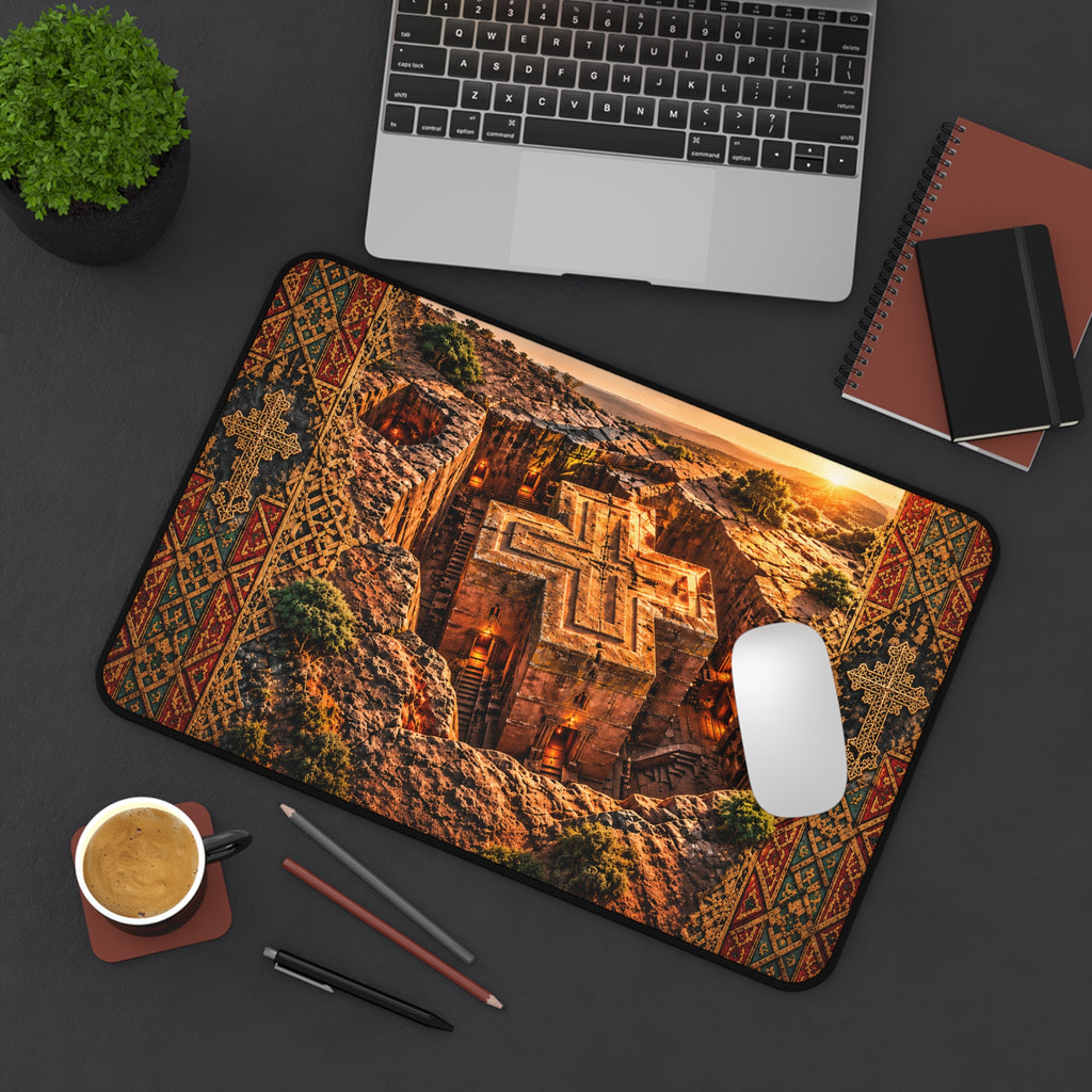 Rock Hewn Lalibela Ethiopian Christian Desk Mat