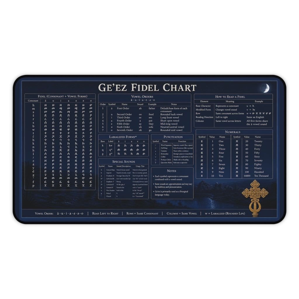 Ge'ez Fidel Chart Desk Mat