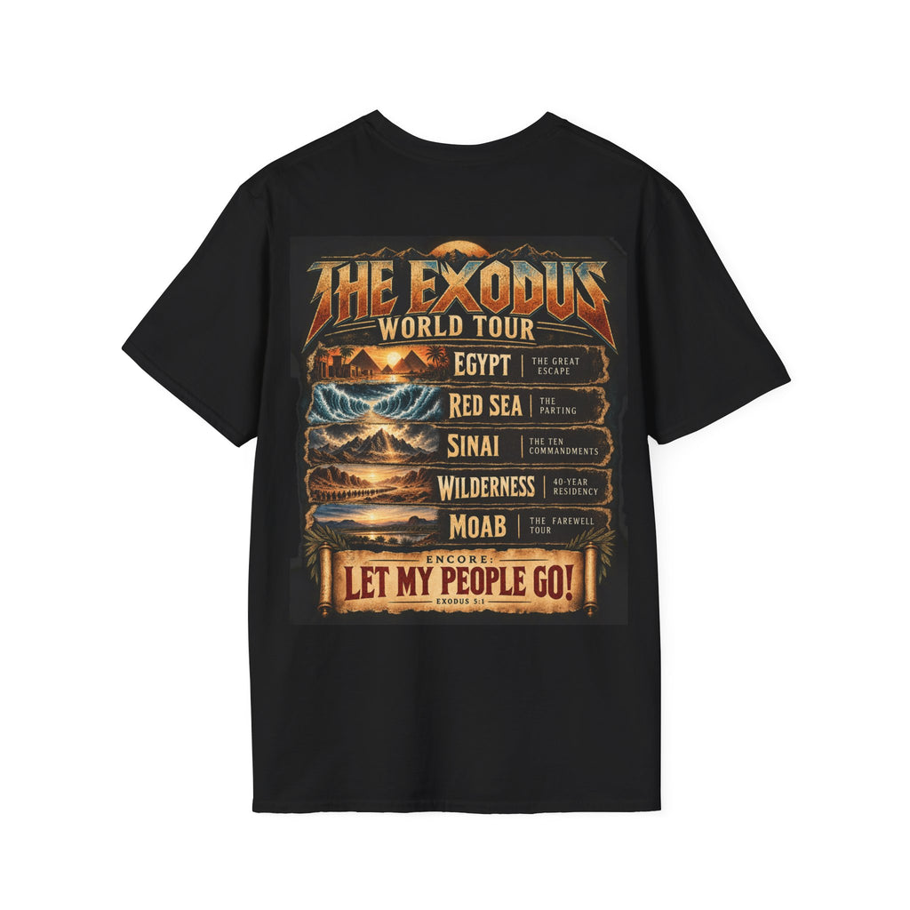 Moses Exodus World Tour T-Shirt | Funny Christian Concert Tee | Bible Inspired Graphic Shirt | Red Sea Parting Religious Gift