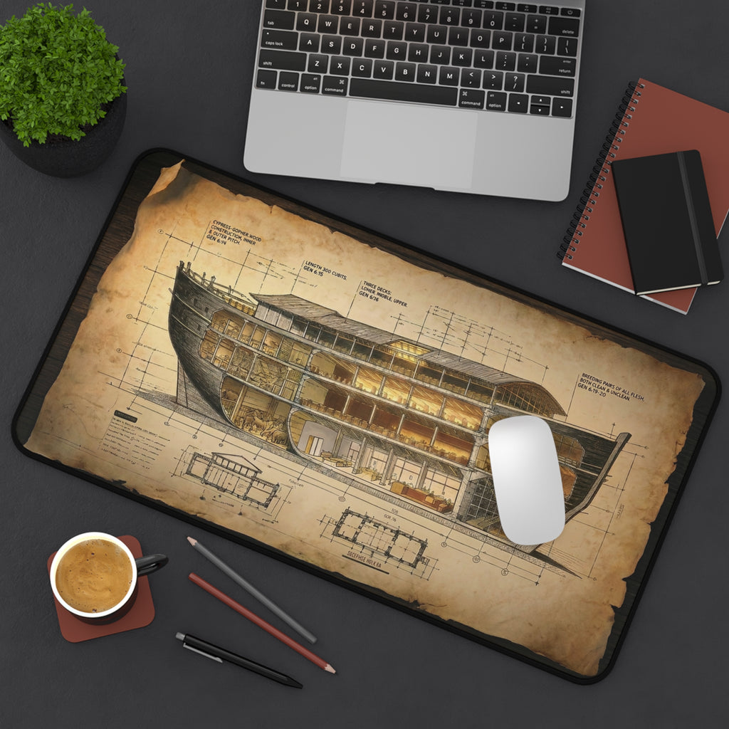 Noah's Ark Blueprint Desk Mat