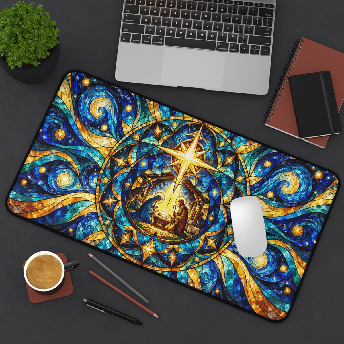 Star of Bethlehem Desk Mat Modern