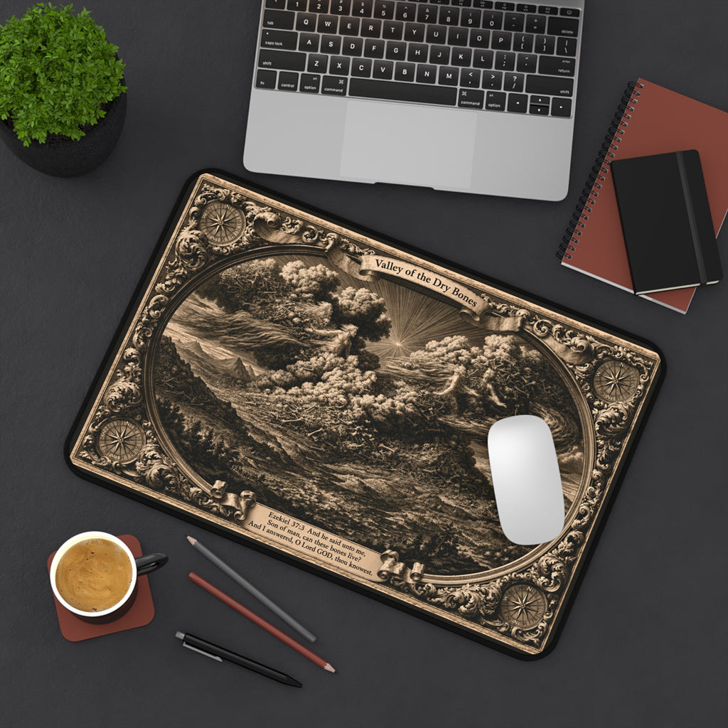 Valley of Dry Bones Antique Engraving Desk Mat