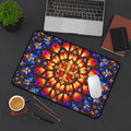 Gothic Rose Stained Glass Window Desk Mat
