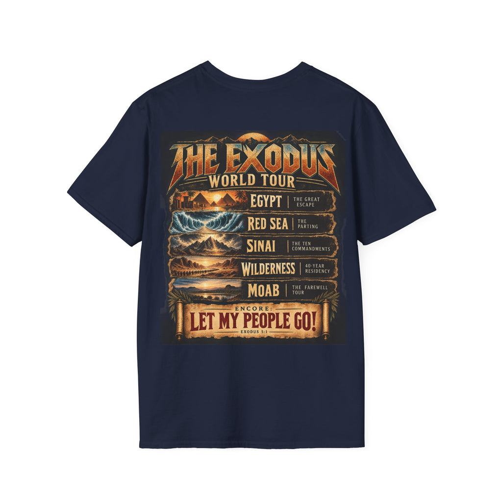 Moses Exodus World Tour T-Shirt | Funny Christian Concert Tee | Bible Inspired Graphic Shirt | Red Sea Parting Religious Gift