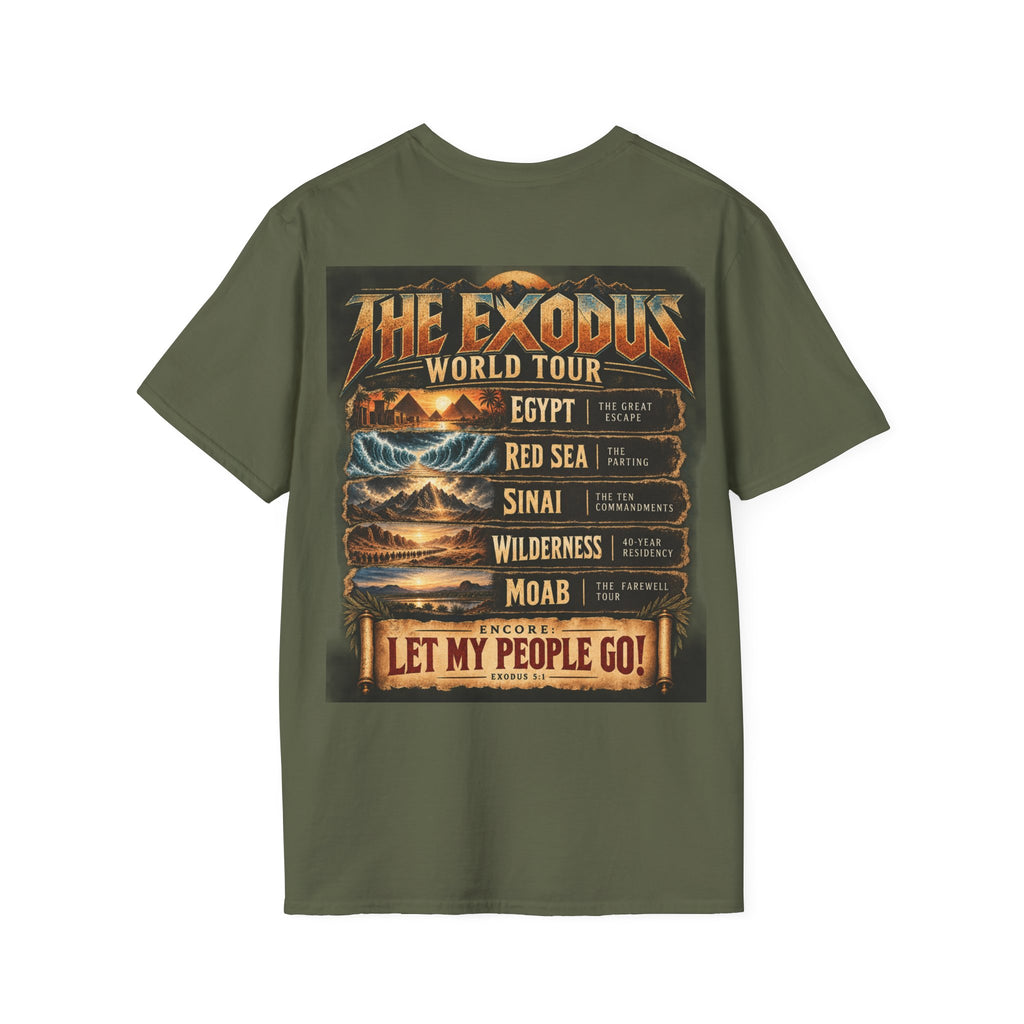 Moses Exodus World Tour T-Shirt | Funny Christian Concert Tee | Bible Inspired Graphic Shirt | Red Sea Parting Religious Gift