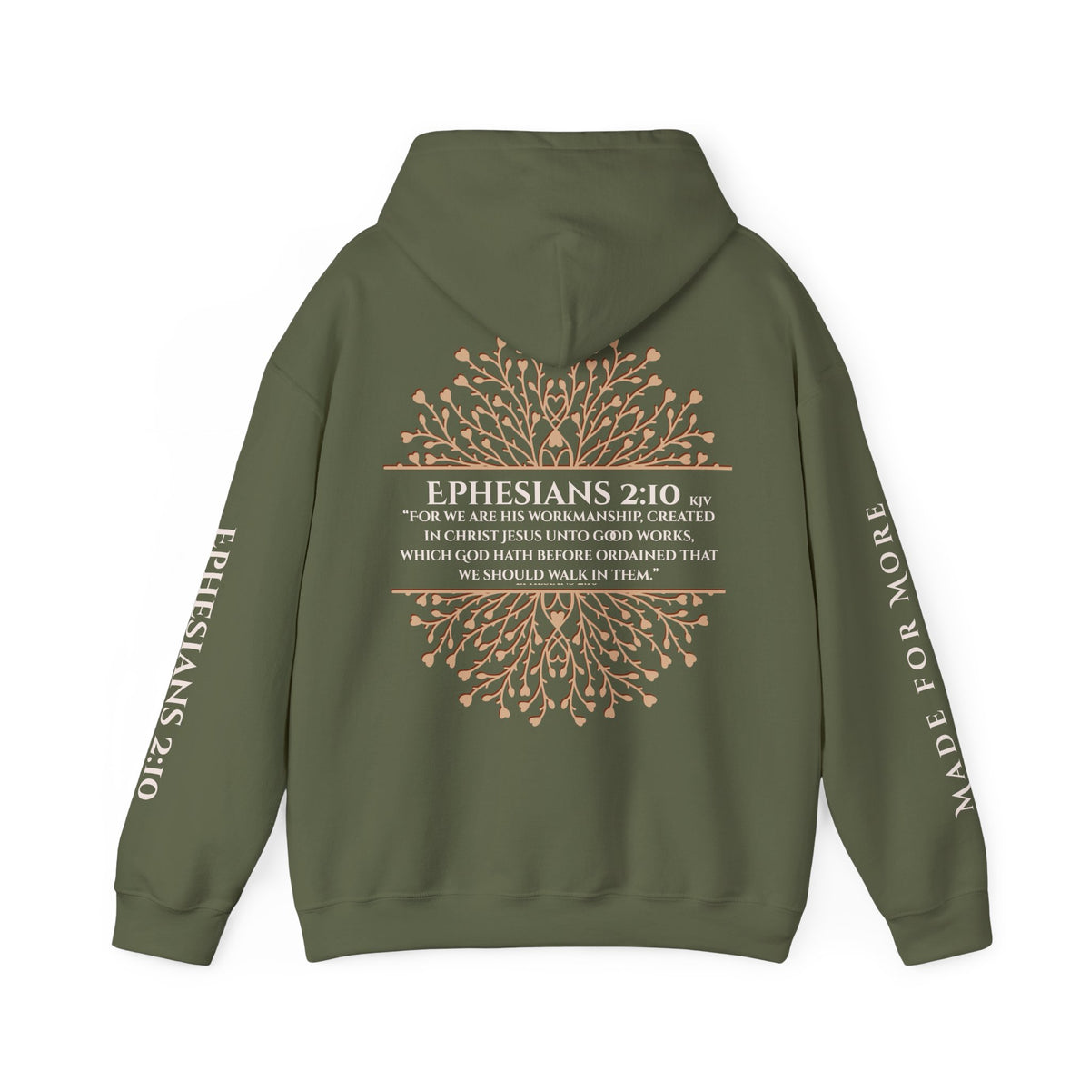 MADE for MORE HOODIE, Christianity Sweatshirt, Ephesians 2:10 Bible Verse Hoodie, Front and Back Design, Christian Gift, Faith Sweatshirt
