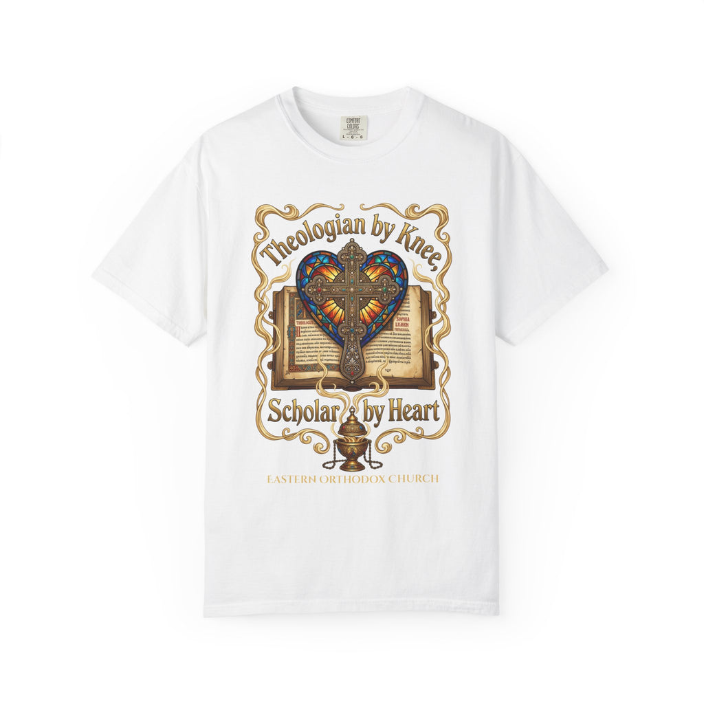 EASTERN ORTHODOX T-Shirt: Theologian by Knee Scholar by Heart