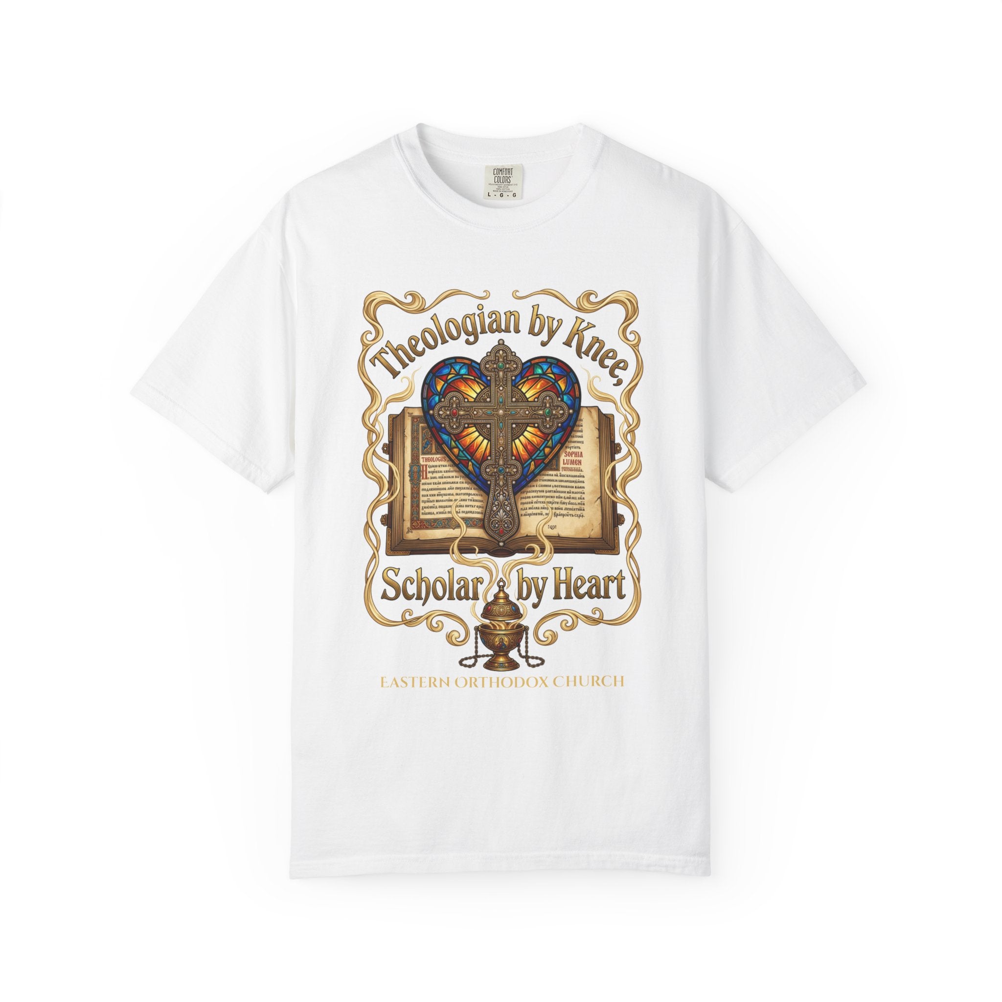 EASTERN ORTHODOX T-Shirt: Theologian by Knee Scholar by Heart
