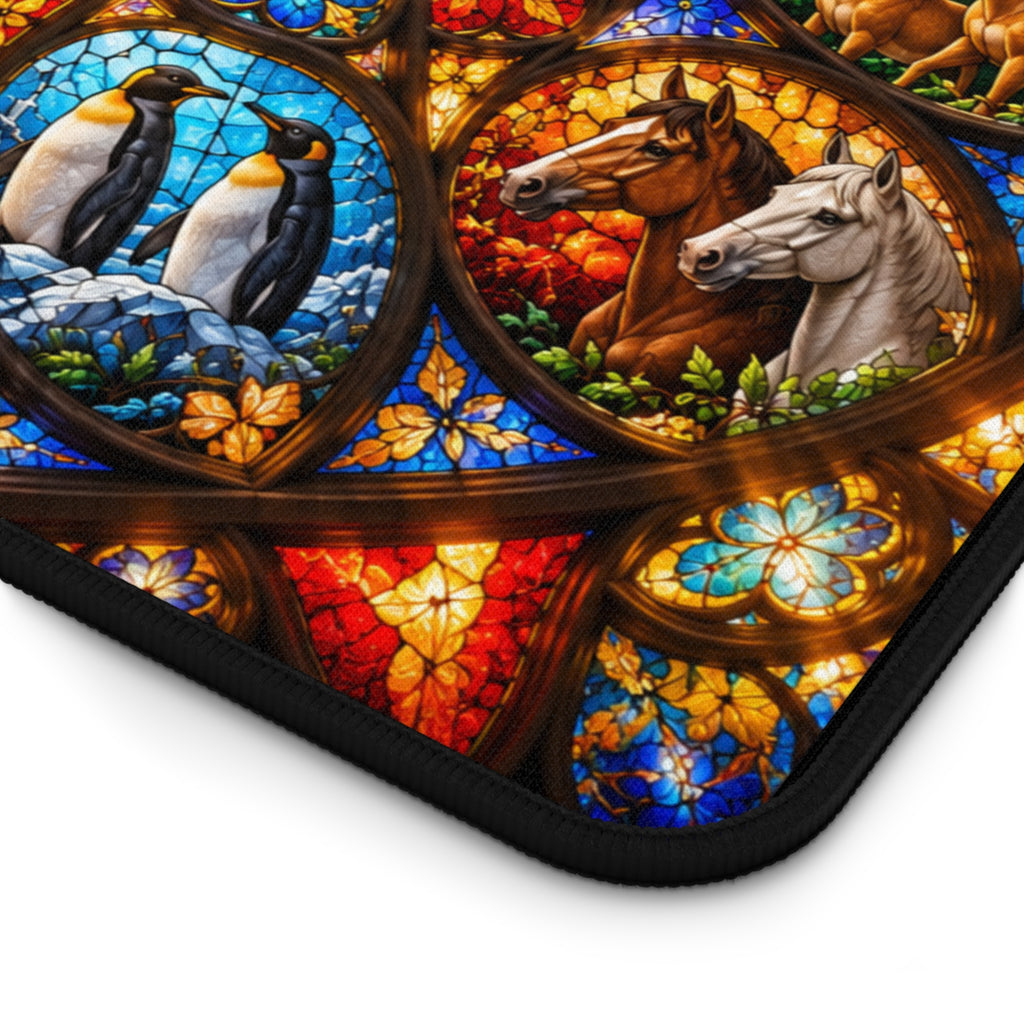 Noahs Ark Stained Glass Desk Mat
