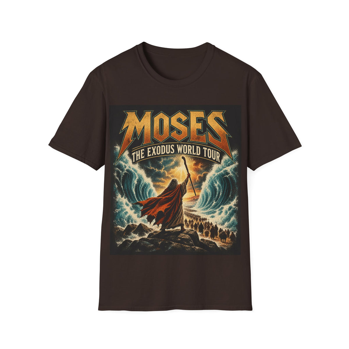 Moses Exodus World Tour T-Shirt | Funny Christian Concert Tee | Bible Inspired Graphic Shirt | Red Sea Parting Religious Gift