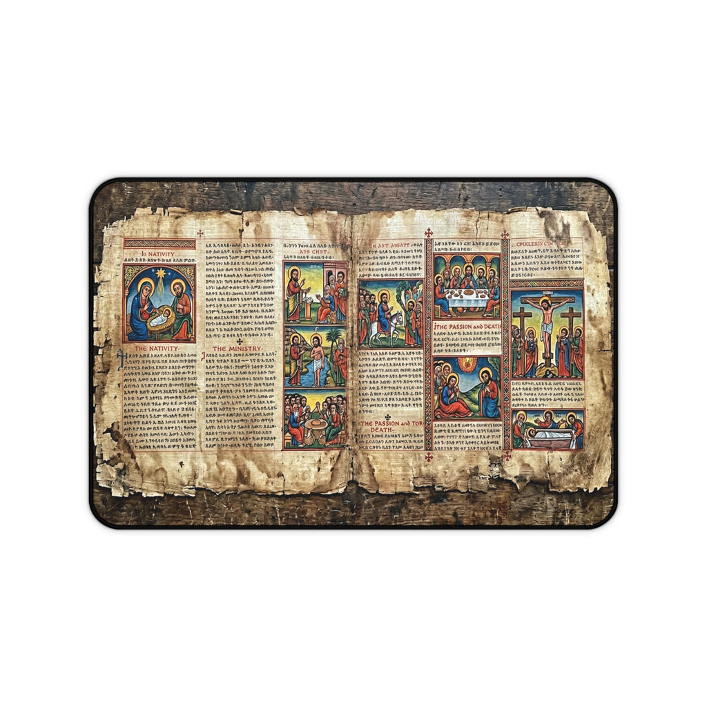 Ancient Ethiopian Papyrus of the Life and Death of Jesus Desk Mat