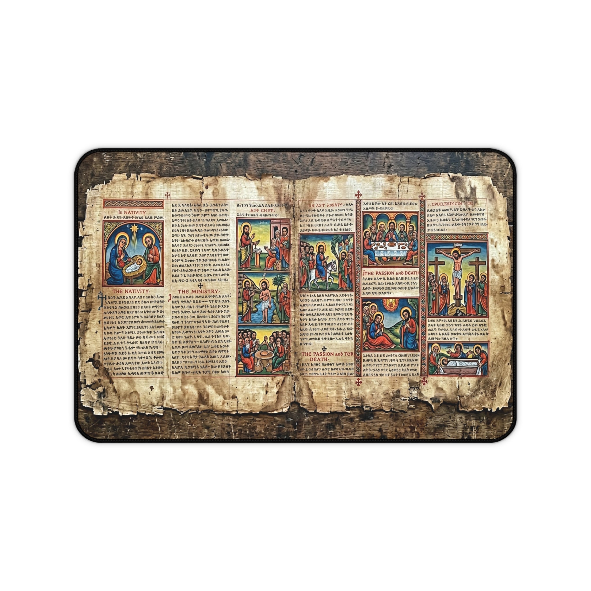 Ancient Ethiopian Papyrus of the Life and Death of Jesus Desk Mat