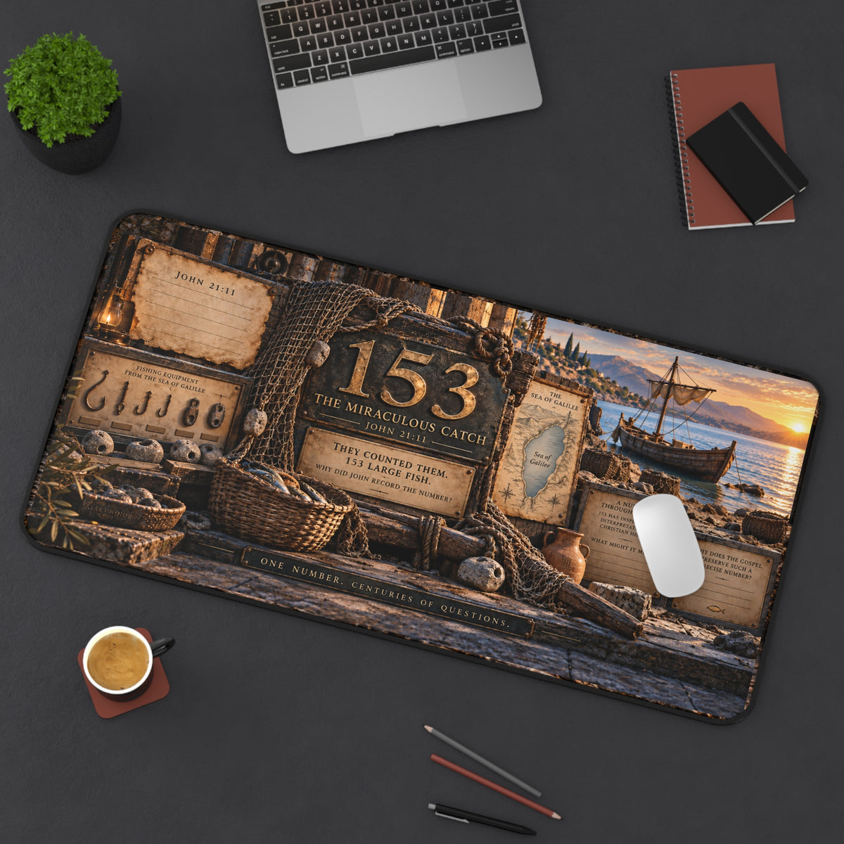 153 Fish Miraculous Catch Desk Mat