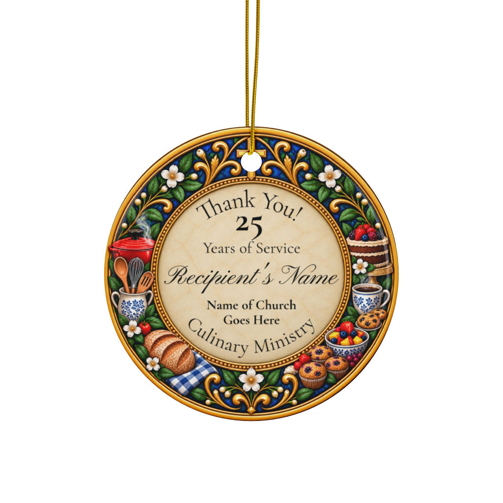 Personalized Culinary Ministry Appreciation Ornament | Years of Service Church Volunteer Gift