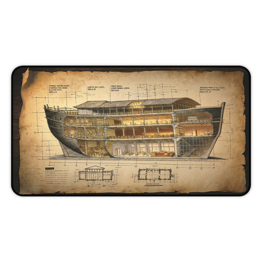 Noah's Ark Blueprint Desk Mat