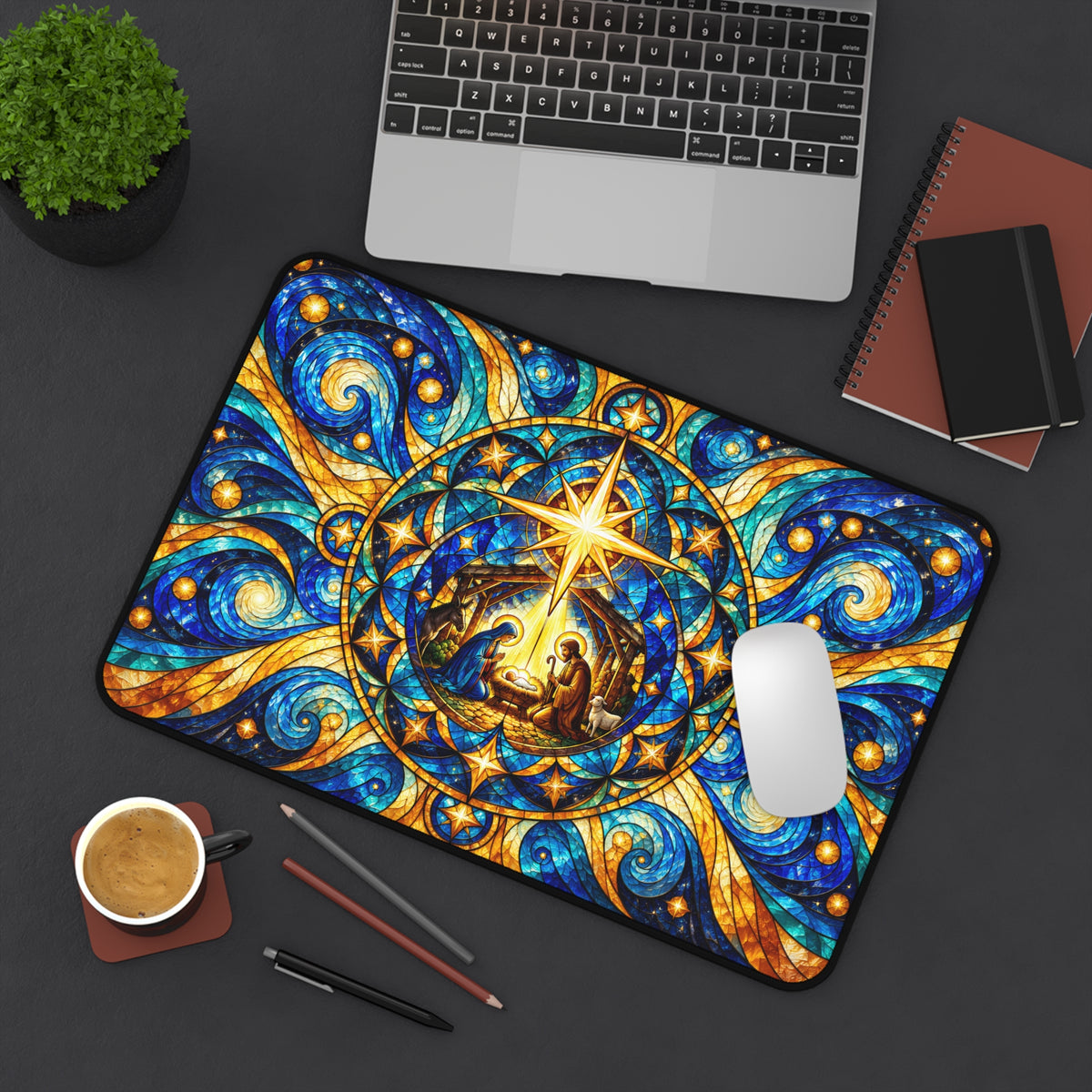 Star of Bethlehem Desk Mat Modern