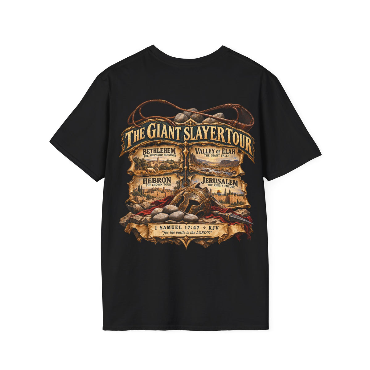 David Giant Slayer Tour T-Shirt | Biblical Concert Tee | David and Goliath Christian Shirt | Vintage Bible Graphic Tee | 1 Samuel 17:47