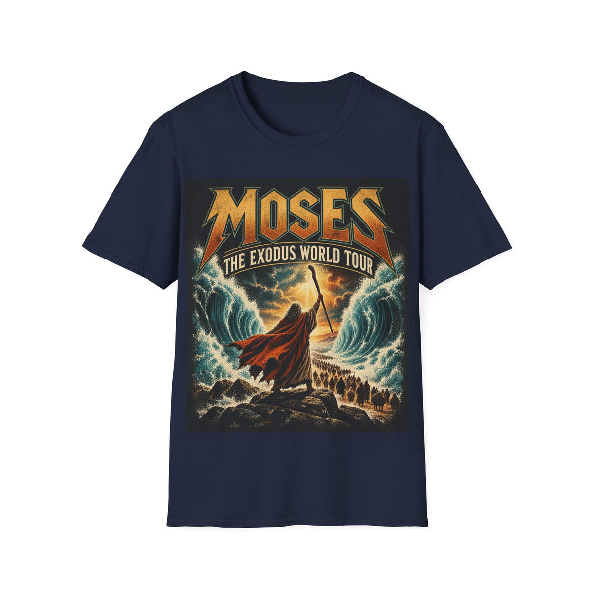 Moses Exodus World Tour T-Shirt | Funny Christian Concert Tee | Bible Inspired Graphic Shirt | Red Sea Parting Religious Gift