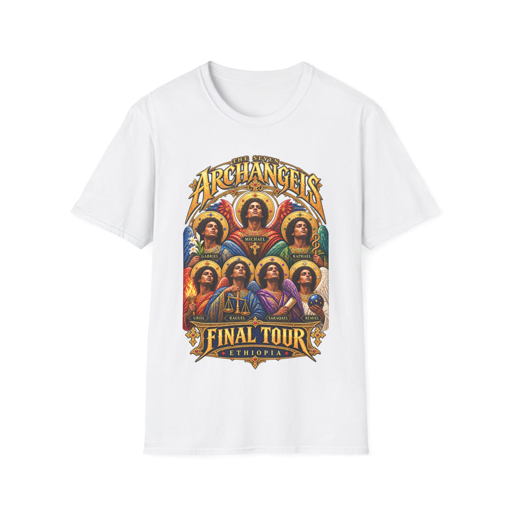 Seven Archangels of Enoch T-Shirt | Ethiopian Orthodox Angel Art | Final Tour Concert Tee | Christian Theology Gift
