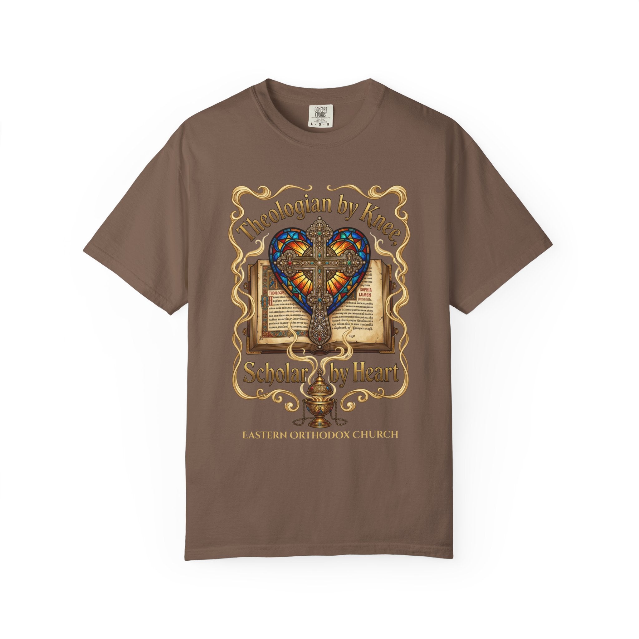EASTERN ORTHODOX T-Shirt: Theologian by Knee Scholar by Heart
