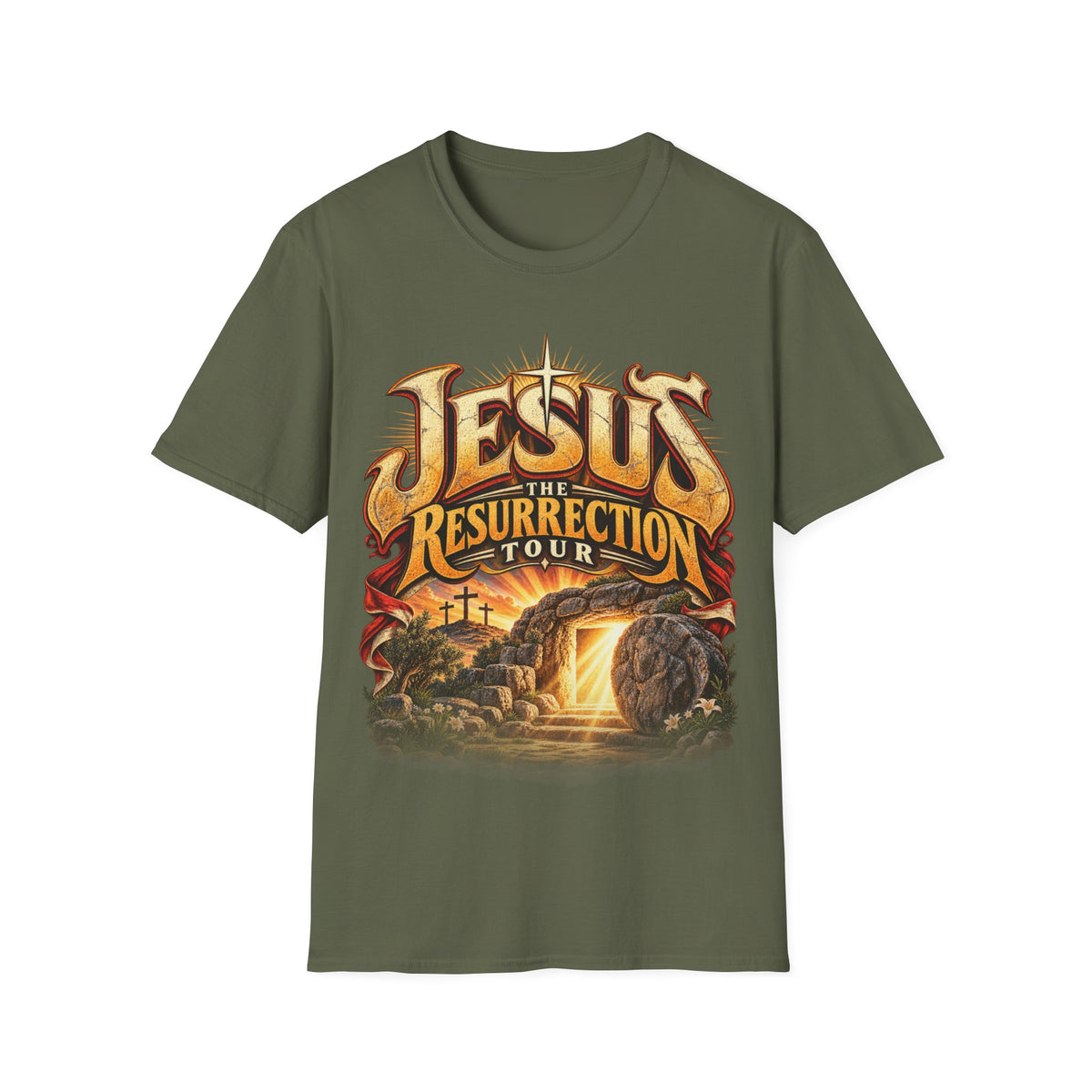 Jesus Resurrection Tour Shirt, Christian Concert Tee, Vintage Bible Graphic T-Shirt, Empty Tomb, He Is Risen, Two Sided Religious Gift