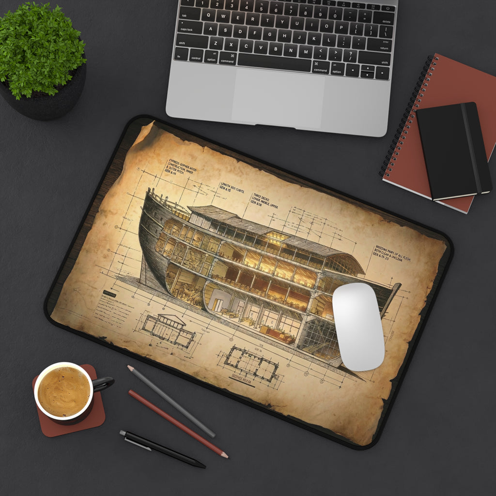 Noah's Ark Blueprint Desk Mat