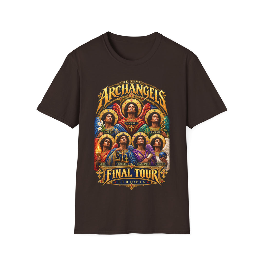 Seven Archangels of Enoch T-Shirt | Ethiopian Orthodox Angel Art | Final Tour Concert Tee | Christian Theology Gift