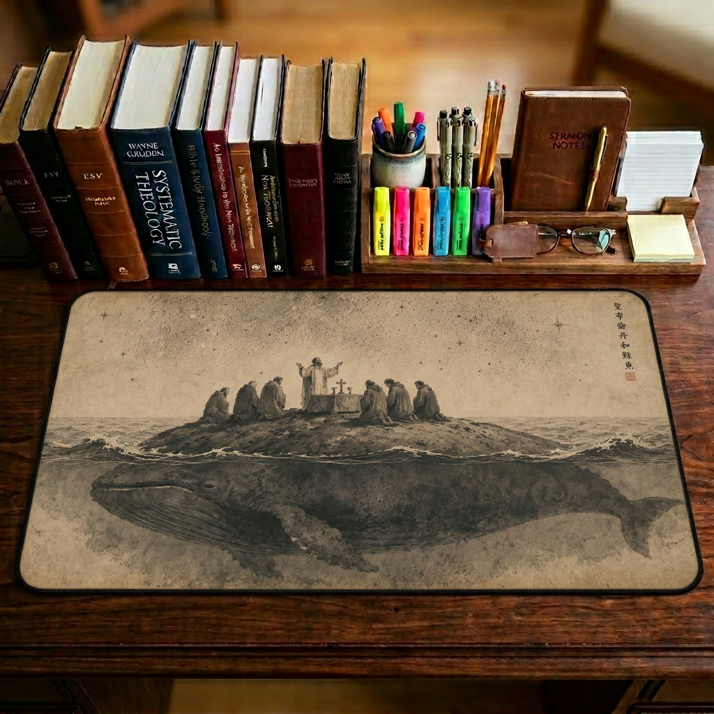 St. Brendan and the Whale Desk Mat