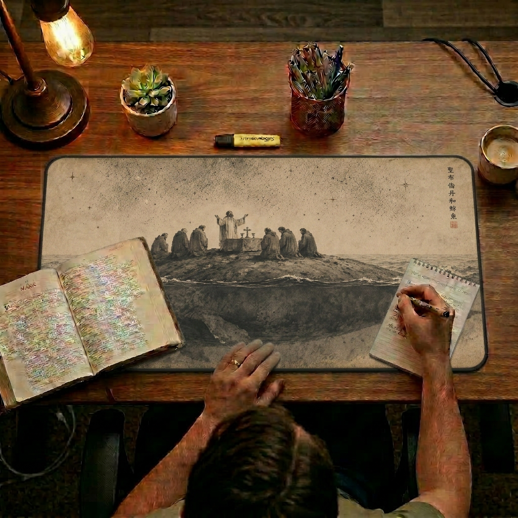St. Brendan and the Whale Desk Mat