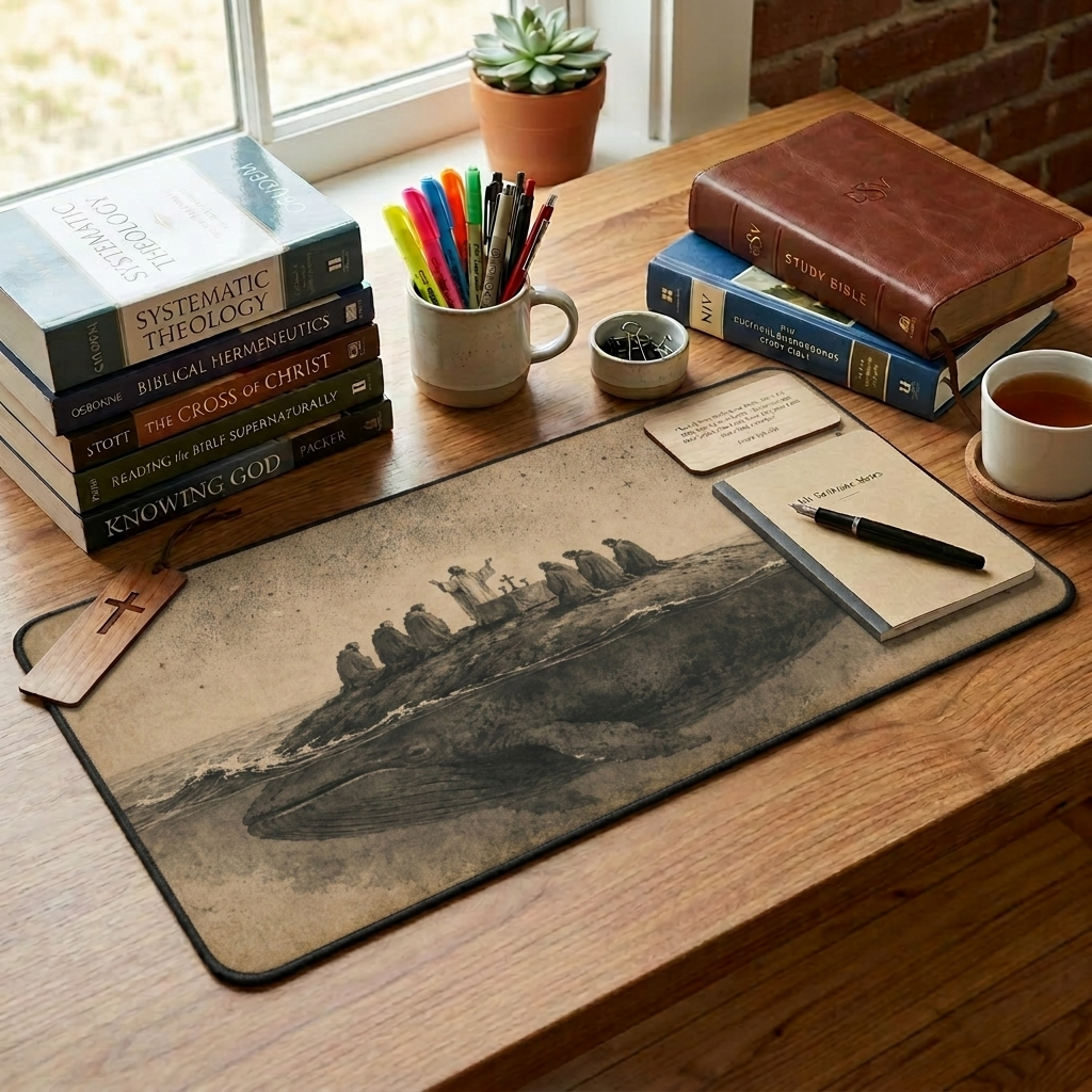 St. Brendan and the Whale Desk Mat