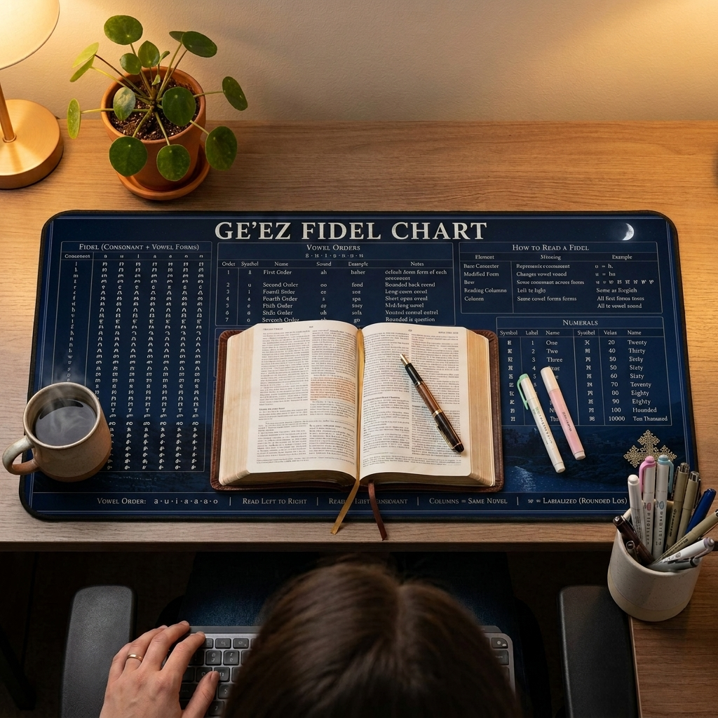 Ge'ez Fidel Chart Desk Mat
