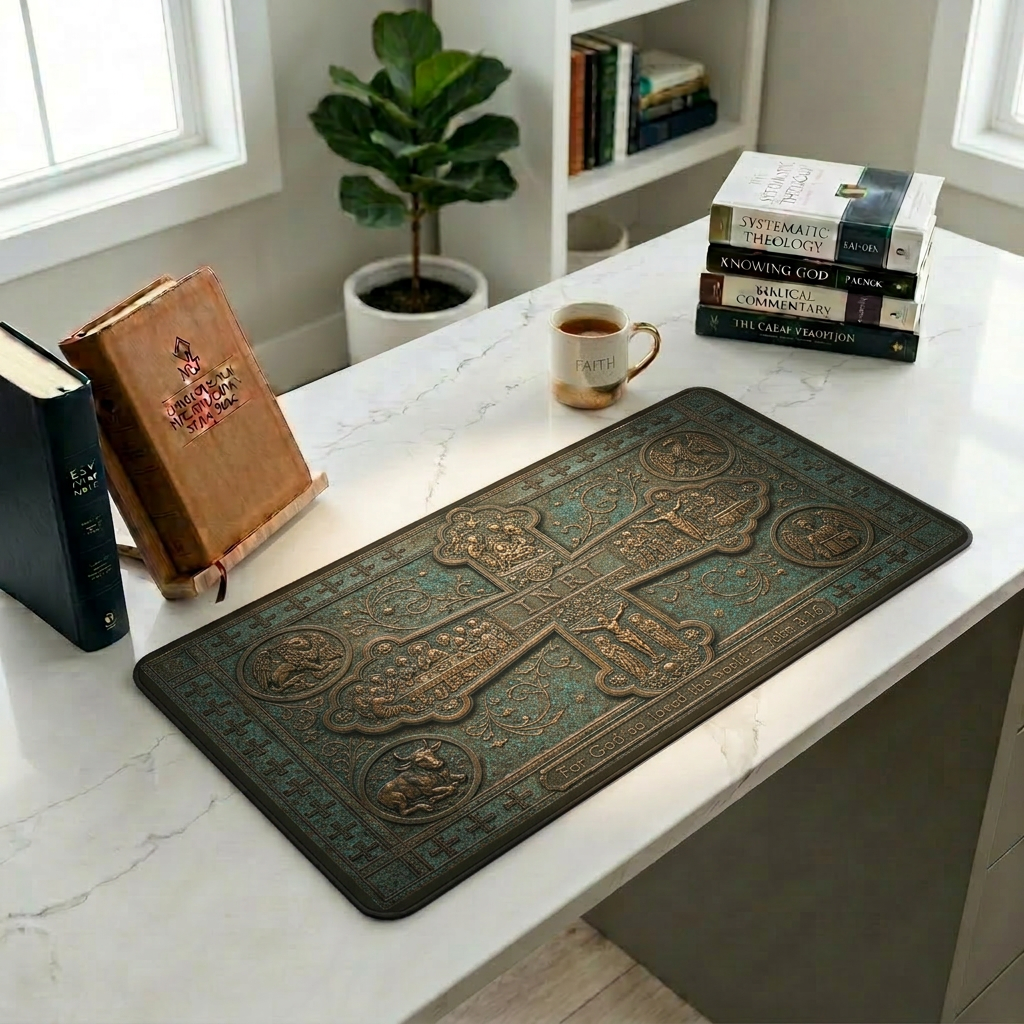 Life of Christ Bronze Relief Desk Mat