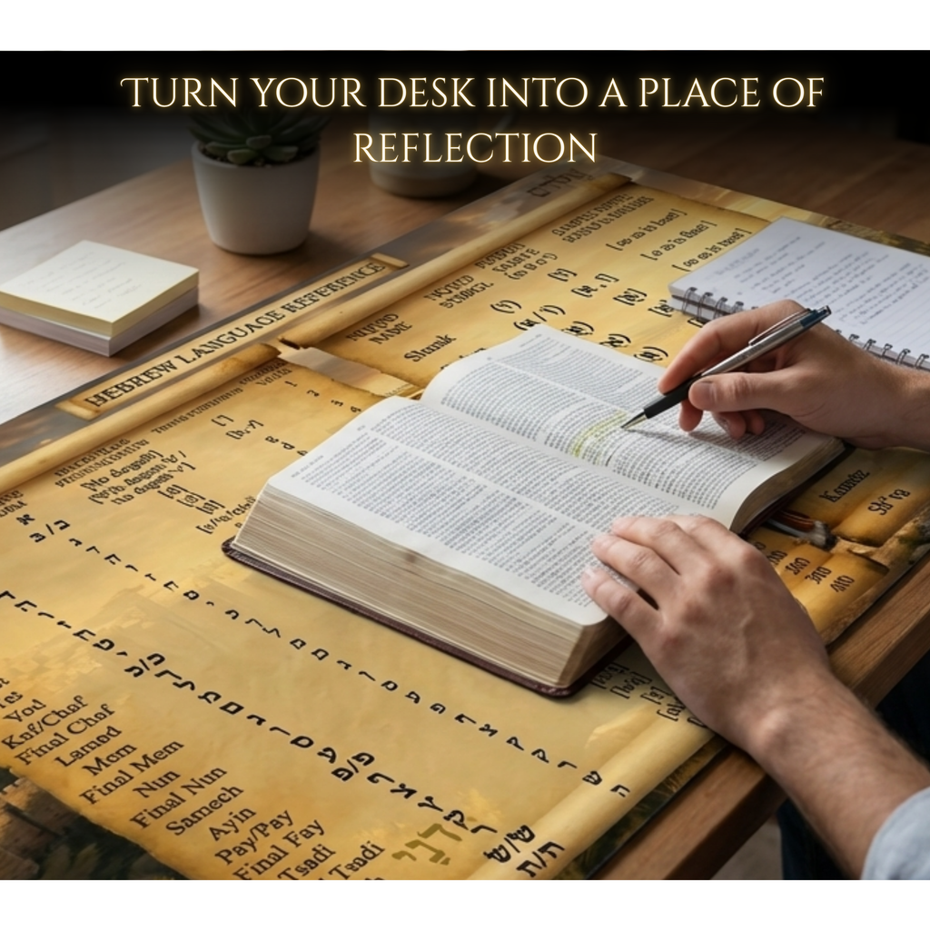 Hebrew Alphabet Desk Mat