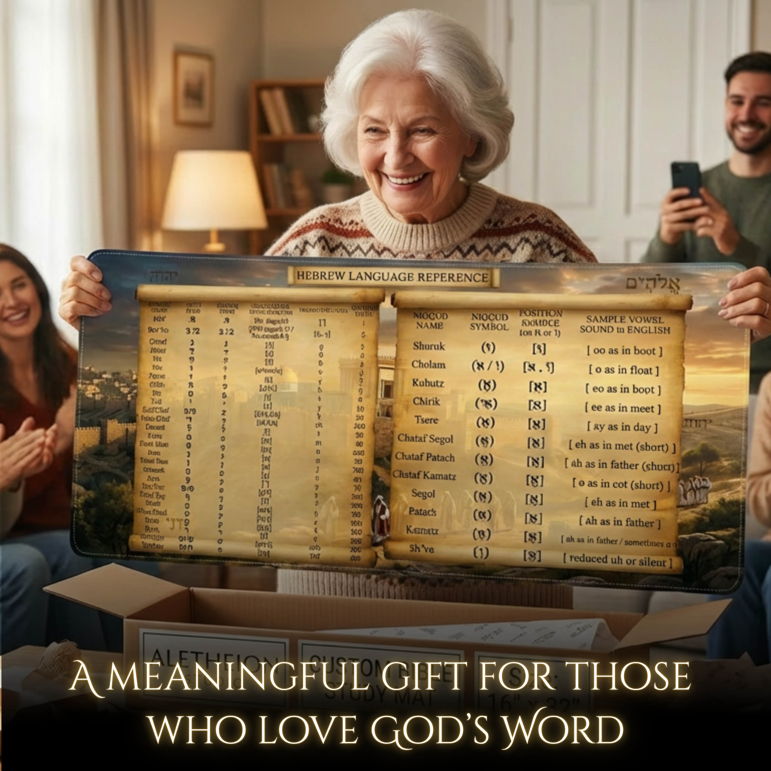 Hebrew Alphabet Desk Mat