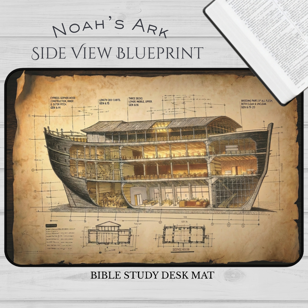 Noah's Ark Blueprint Desk Mat