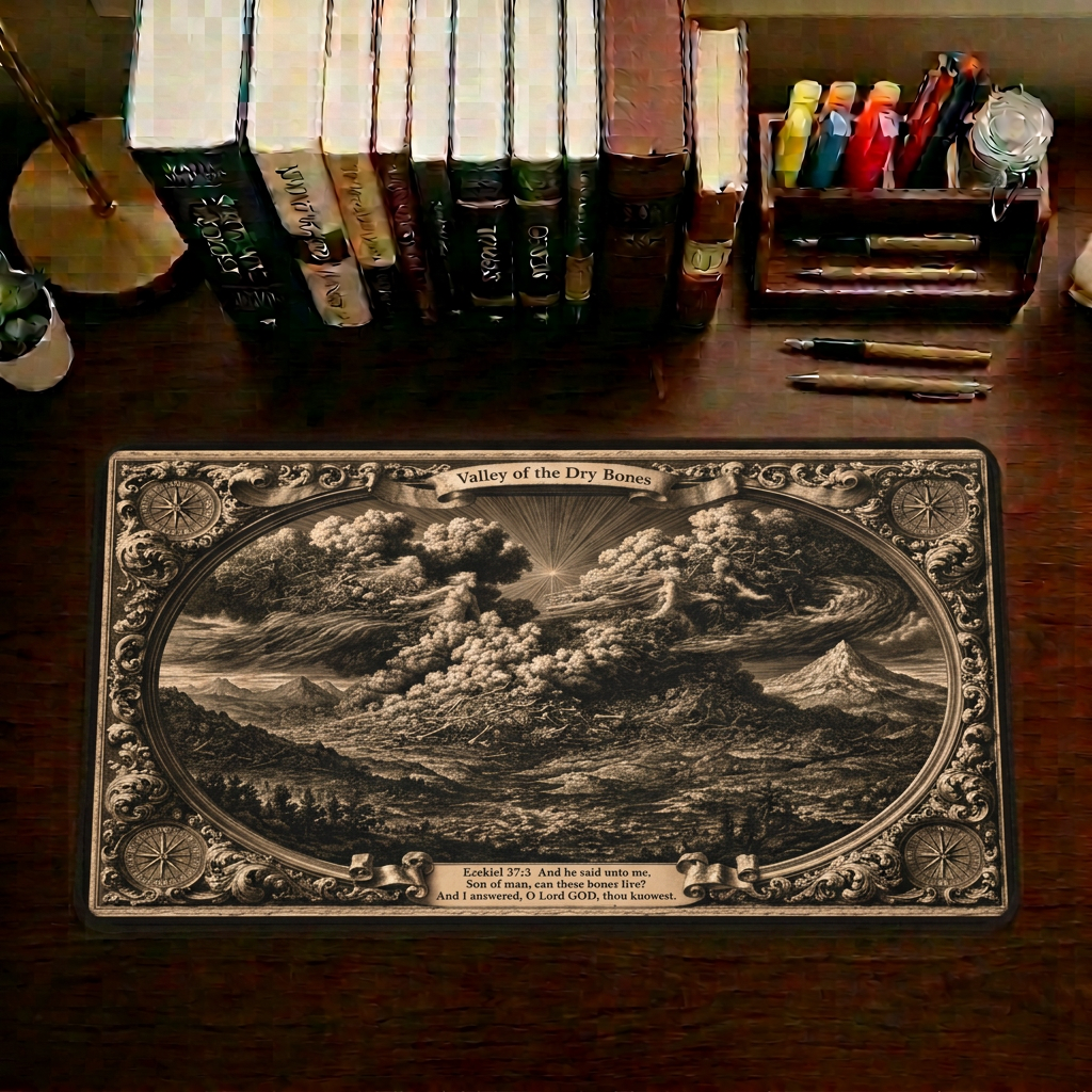 Valley of Dry Bones Antique Engraving Desk Mat