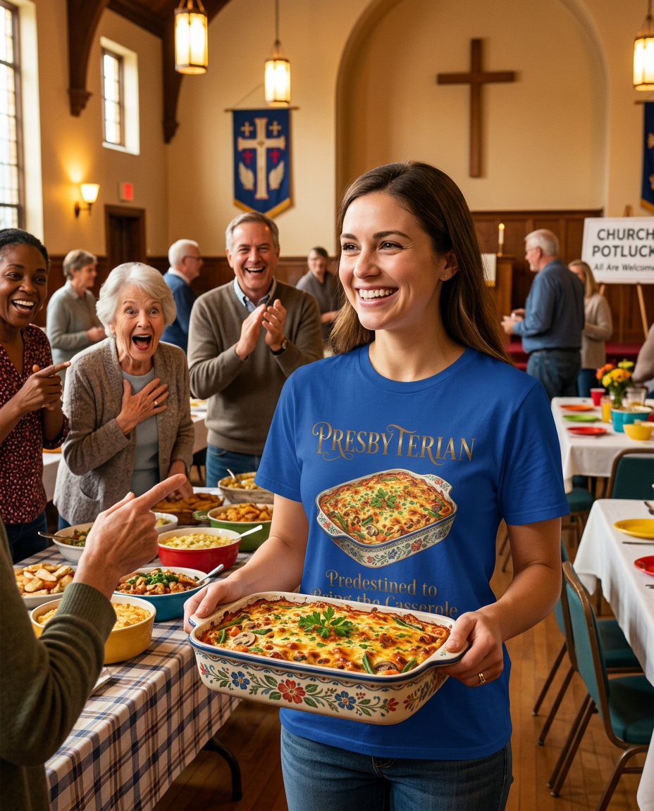 PRESBYTERIAN Predestined to Bring the Casserole T-Shirt
