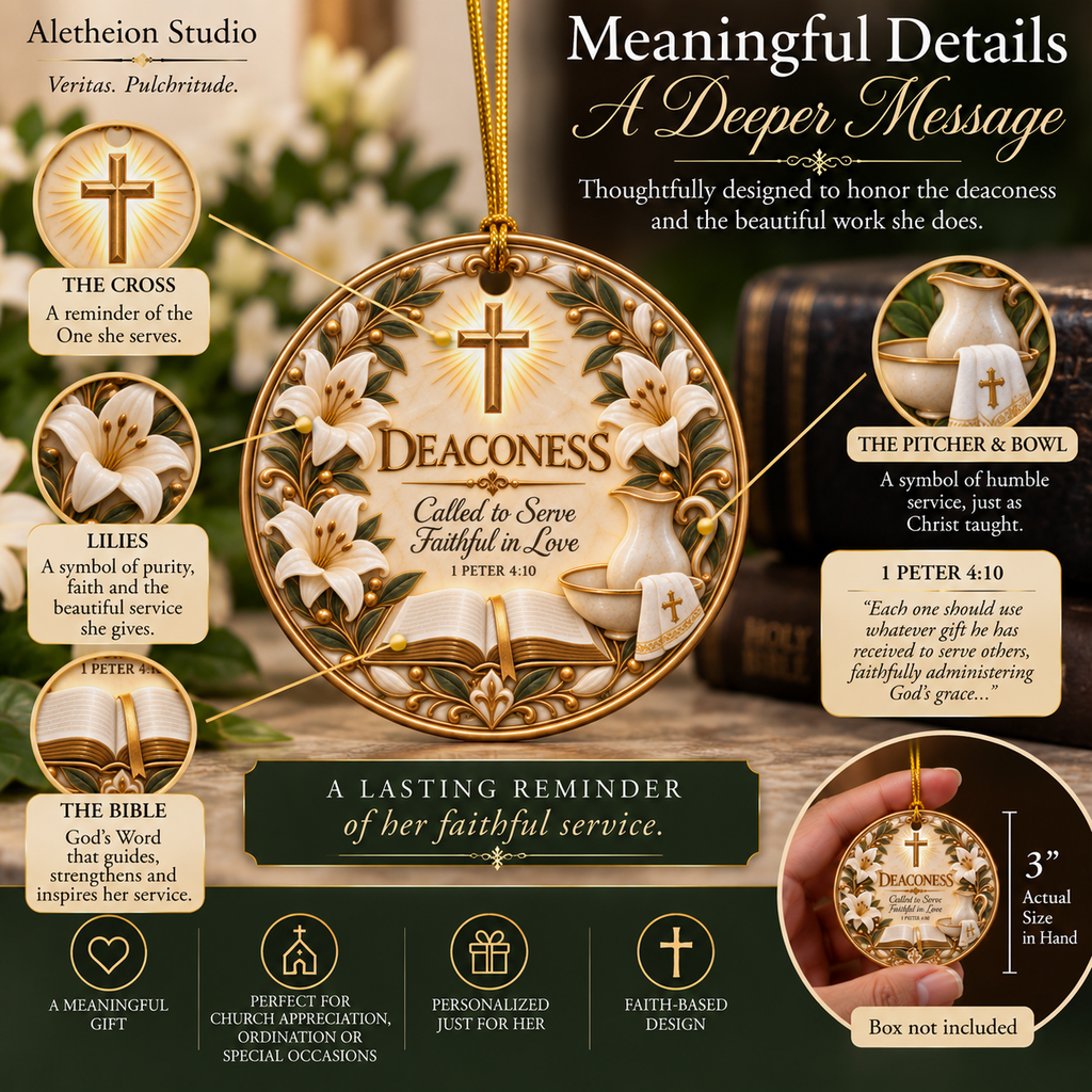 Personalized Deaconess Appreciation Ornament, Deaconess Gift, Church Thank You Gift, Christian Keepsake