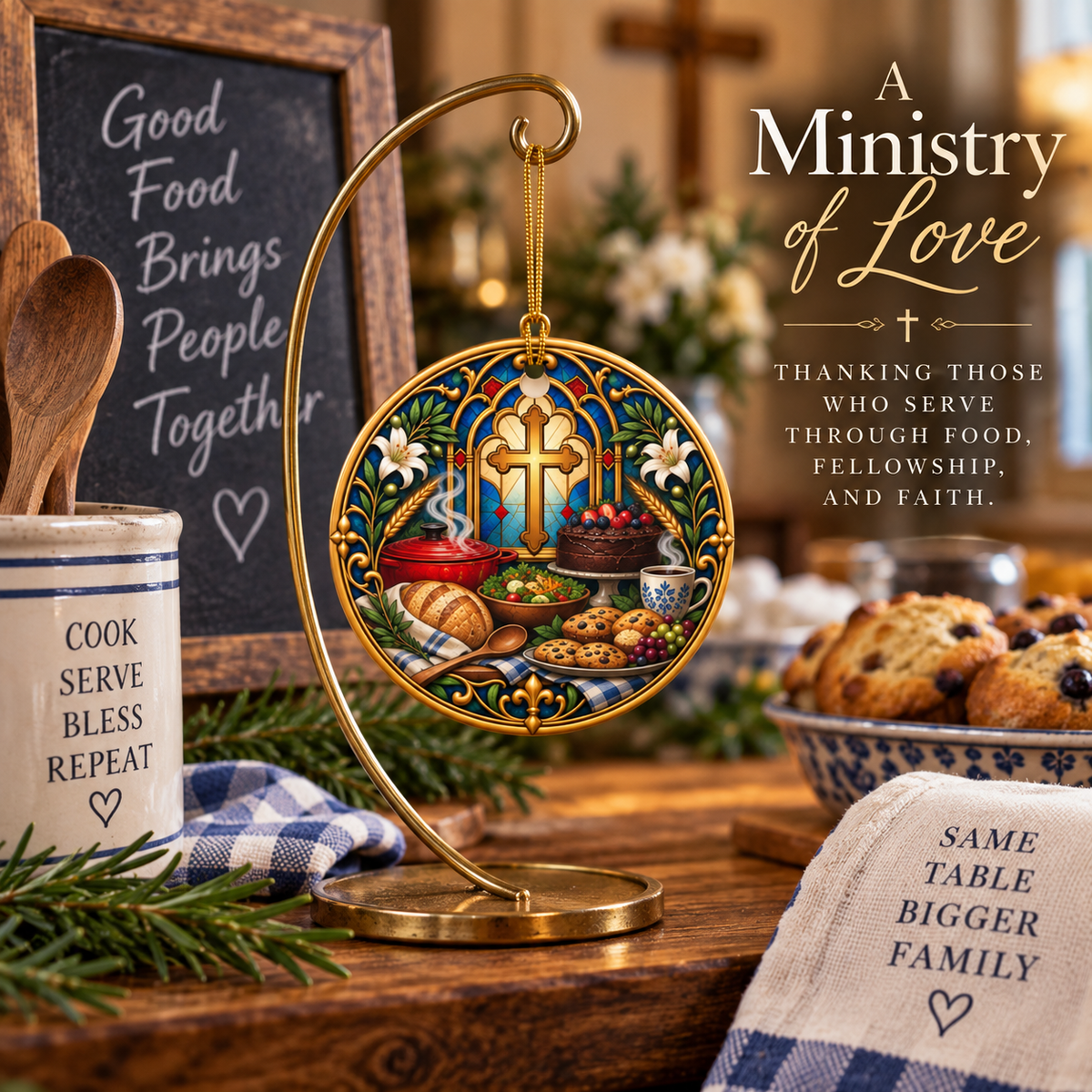 Personalized Culinary Ministry Appreciation Ornament | Years of Service Church Volunteer Gift