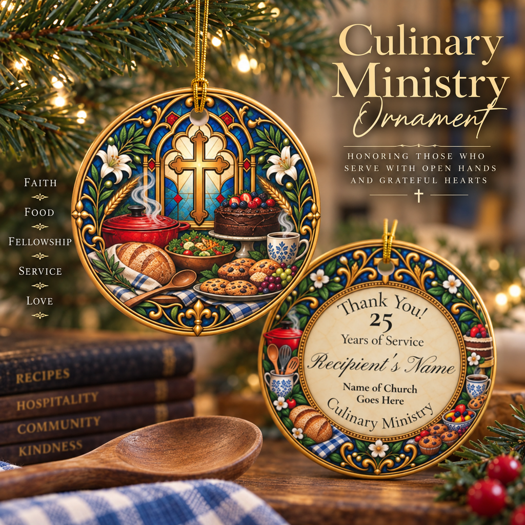 Personalized Culinary Ministry Appreciation Ornament | Years of Service Church Volunteer Gift
