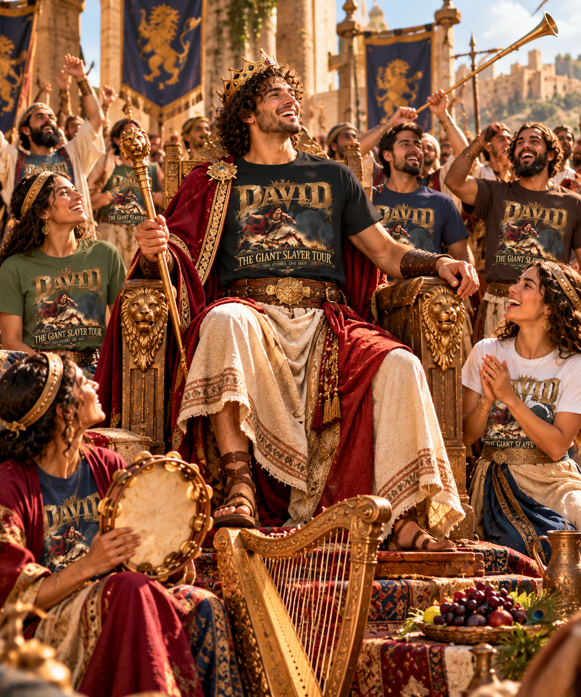 David Giant Slayer Tour T-Shirt | Biblical Concert Tee | David and Goliath Christian Shirt | Vintage Bible Graphic Tee | 1 Samuel 17:47