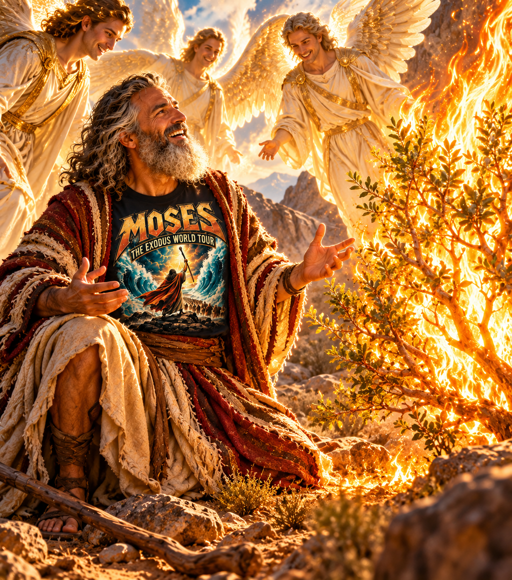 Moses Exodus World Tour T-Shirt | Funny Christian Concert Tee | Bible Inspired Graphic Shirt | Red Sea Parting Religious Gift