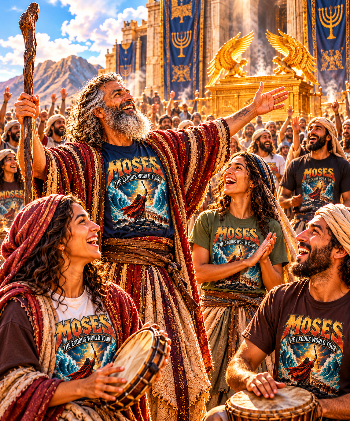 Moses Exodus World Tour T-Shirt | Funny Christian Concert Tee | Bible Inspired Graphic Shirt | Red Sea Parting Religious Gift