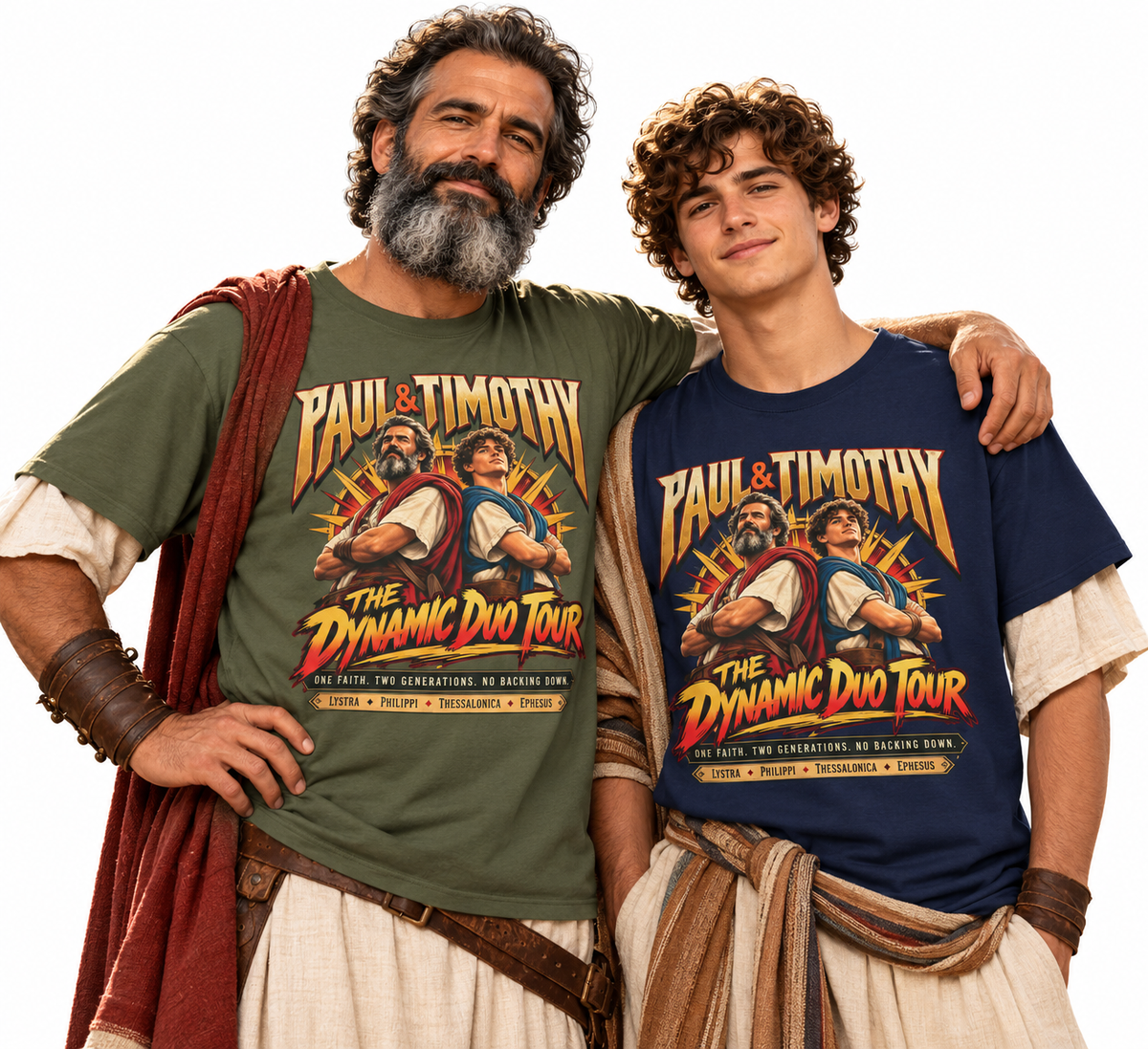 Paul and Timothy Dynamic Duo Tour T-Shirt | Christian Rock Concert Tee | Bible Inspired Graphic Shirt | Faith Gift for Men & Women
