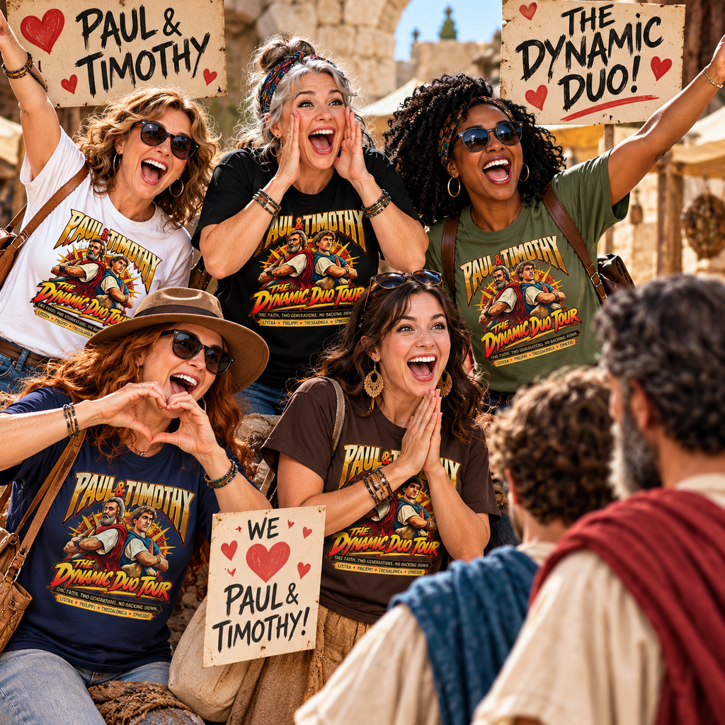 Paul and Timothy Dynamic Duo Tour T-Shirt | Christian Rock Concert Tee | Bible Inspired Graphic Shirt | Faith Gift for Men & Women