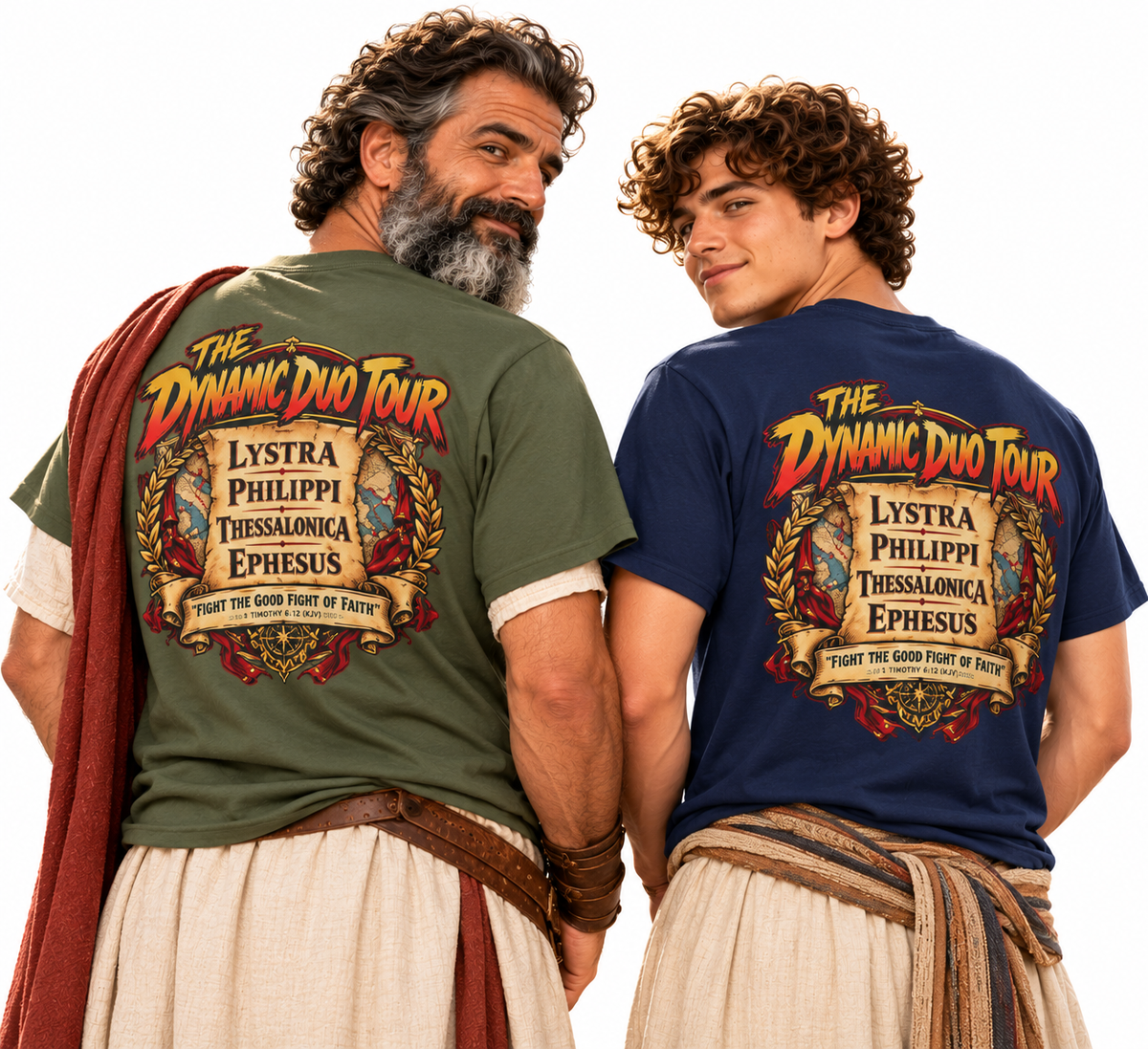 Paul and Timothy Dynamic Duo Tour T-Shirt | Christian Rock Concert Tee | Bible Inspired Graphic Shirt | Faith Gift for Men & Women