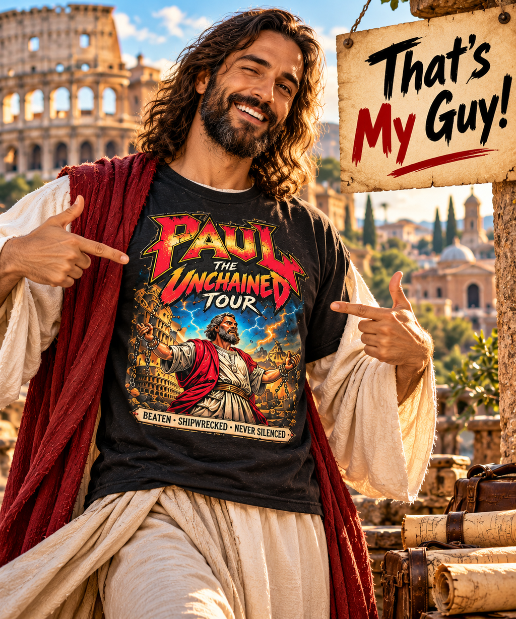 Paul the Apostle Unchained Tour T-Shirt, Vintage 80s Christian Rock Concert Tee, Biblical Tour Dates, 2-Sided Graphic Shirt, Christian Gift