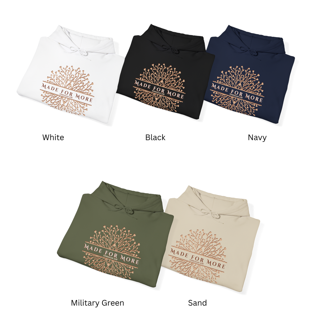 MADE for MORE HOODIE, Christianity Sweatshirt, Ephesians 2:10 Bible Verse Hoodie, Front and Back Design, Christian Gift, Faith Sweatshirt
